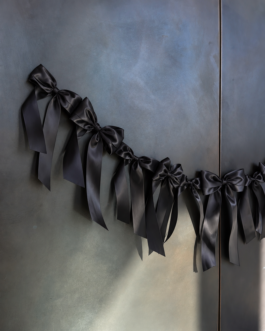 Satin Bow Garland — Black