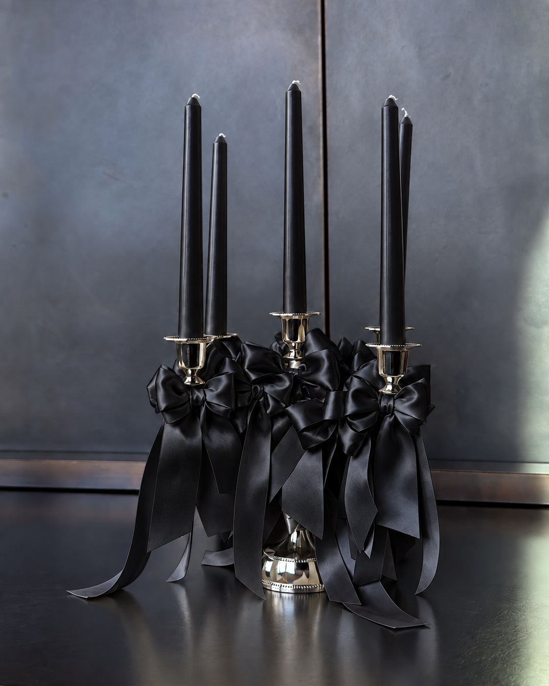 5-Arm Satin Bow Candelabra