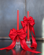 Satin Bow Taper Candles
