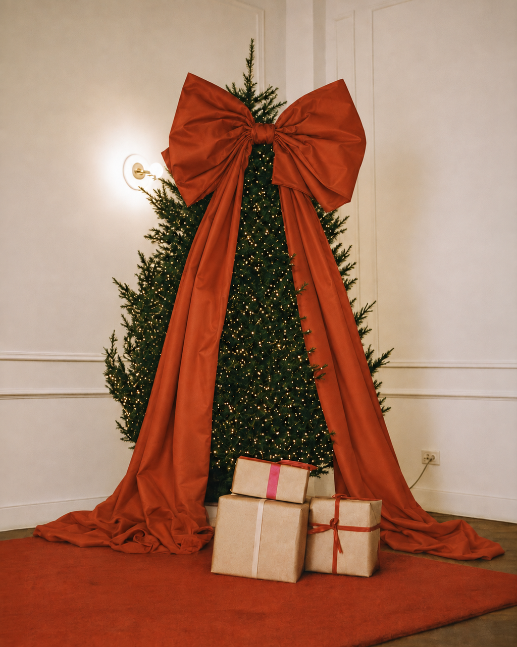 Giant Satin Bow Tree Topper