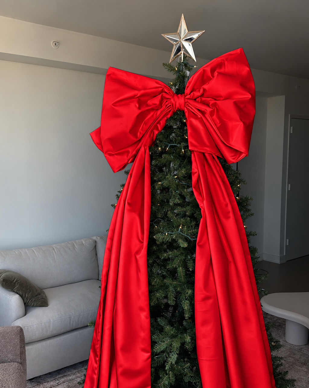 Giant Satin Bow Tree Topper