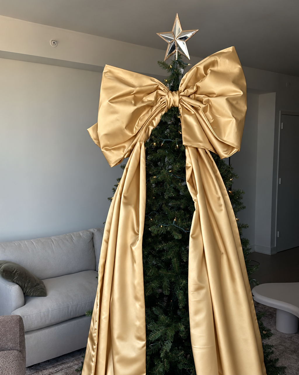 Giant Satin Bow Tree Topper