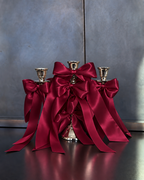 3-Arm Satin Bow Candelabra